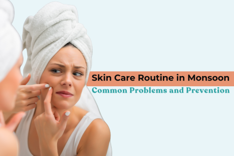 Woman checking her skin in mirror with towel on head – Skin Care Routine in Monsoon Common Problems and Prevention