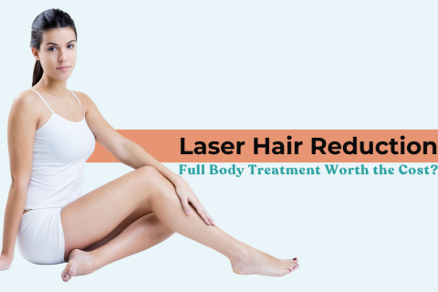 Woman in white outfit sitting with smooth skin, representing the concept of full body Laser Hair Reduction treatment and its worth.